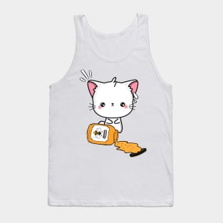 Naughty angora cat spilled a jar of honey Tank Top